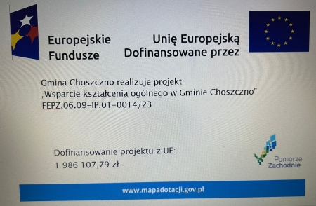 PROJEKT WSPARCIE KSZTAŁCENIA OGÓLNEGO W GMINIE CHOSZCZNO 