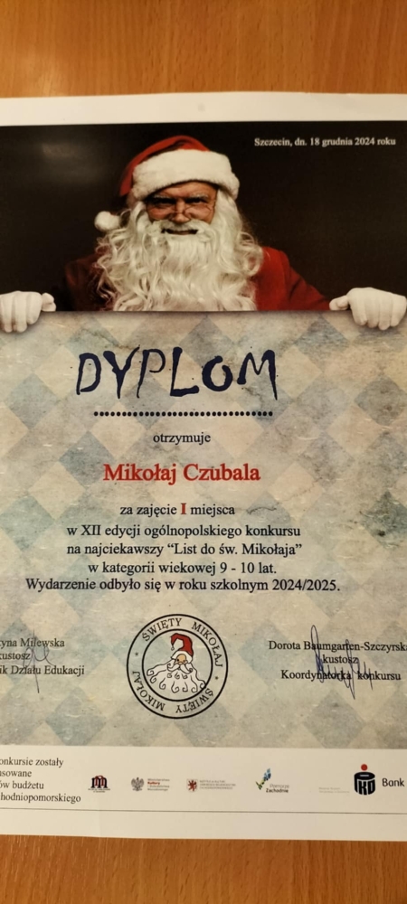 XII EDYCJA OGÓLNOPOLSKIEGO KONKURSU PLASTYCZNEGO ''LIST DO ŚW. MIKOŁAJA''